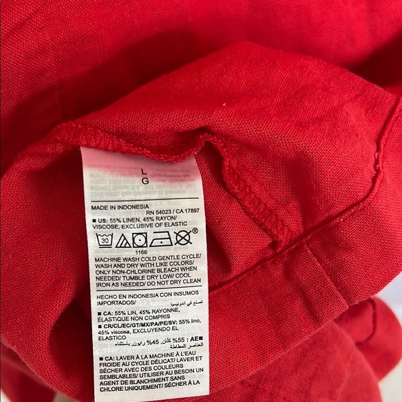 Old Navy Red Mini Dress Square Neck Sleeveless Linen - Picture 6 of 6